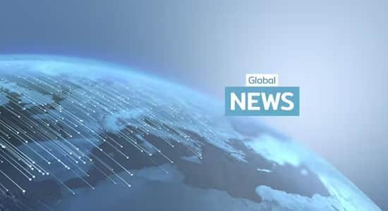 AE模板-粒子拖尾效果全球新闻栏目开场片头 Global News Intro