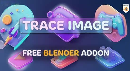 Blender插件-将平面图片转成三维图形 Image Trace Generator v1.0.0 Blender插件-将平面图片转成三维图形 Image Trace Generator v1.0.0
