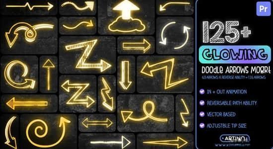 PR模板-霓虹发光涂鸦箭头图形动画 Glowing Doodle Arrows Mogrt PR模板-霓虹发光涂鸦箭头图形动画 Glowing Doodle Arrows Mogrt