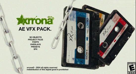 AE脚本-222个复古视觉特效叠加层3D对象文字标题预设 Xrrona FX v1.0 AE脚本-222个复古视觉特效叠加层3D对象文字标题预设 Xrrona FX v1.0
