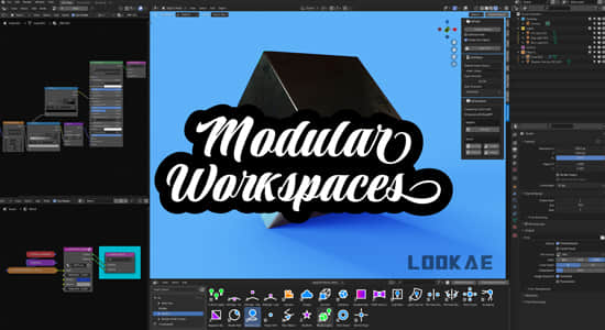 Modular Workspaces 1.7.0 预设库管理Blender插件 Blender插件预设库管理工具 Modular Workspaces 1.9.0