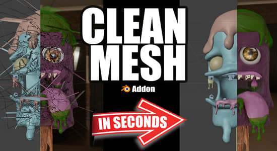 Blender插件-多余网格点线面删除优化 Clean Mesh V1.0 Blender插件-多余网格点线面删除优化 Clean Mesh V1.0