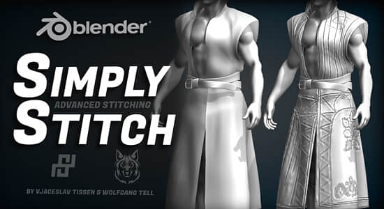 Blender插件-简单针线缝制效果 Simply Stitch V1.0+使用教程 Blender插件-简单针线缝制效果 Simply Stitch V1.2