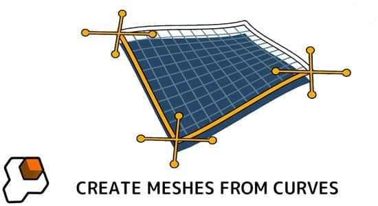 根据线条自动生成面片Blender插件 Curves To Mesh V2.8.1 根据线条自动生成面片Blender插件 Curves To Mesh V2.8.1