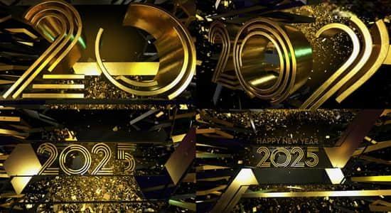 AE模板-2025新年快乐华丽金色开场片头 Happy New Year Greetings 2025 AE模板-2025新年快乐华丽金色开场片头 Happy New Year Greetings 2025