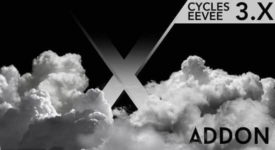 Blender插件-云朵模型云层生成器 X-Clouds V1.0 Blender插件-云朵模型云层生成器 X-Clouds V1.0