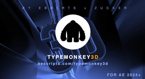 AE脚本-真实三维立体文字标题排版空间翻转组合动画 TypeMonkey3D v1.0.1+使用教程