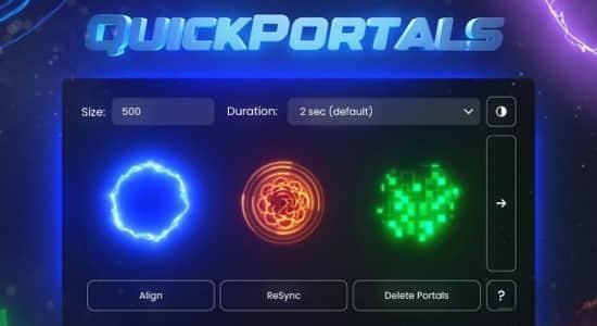 AE脚本-创意魔法传送门霓虹图形遮罩转场过渡动画 QuickPortals v1.0.0+使用教程 AE脚本-创意魔法传送门霓虹图形遮罩转场过渡动画 QuickPortals v1.0.0+使用教程