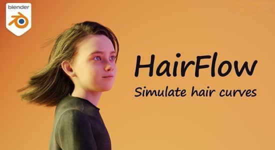 Blender插件-模拟毛发头发系统动画特效 HairFlow V1.2.2 Blender插件-模拟毛发头发系统动画特效 HairFlow V1.2.2