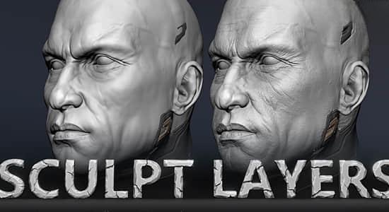 给三维模型雕刻添加更多细节Blender插件 Sculpt Layers V1.0 给三维模型雕刻添加更多细节Blender插件 Sculpt Layers V1.0