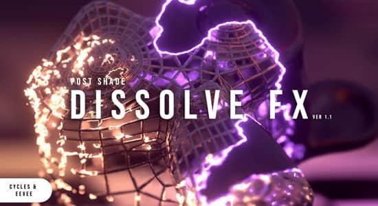 科幻魔法物质溶解消散特效Blender插件 POSTSHADE DissolveFX 1.01