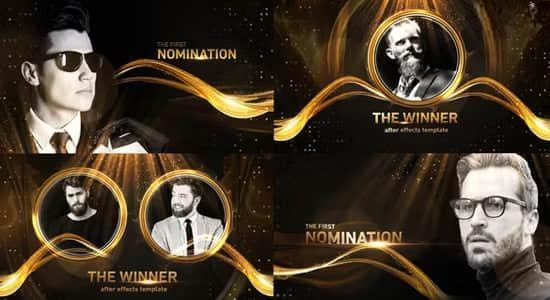 AE模板-金色拖尾粒子特效颁奖典礼开场预告片头 Awards Winner 2