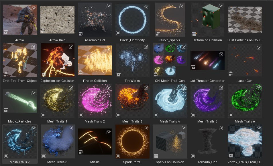 Blender预设-魔法能量火星粒子射击爆炸游戏特效资产 Blend Fx Blender预设-魔法能量火星粒子射击爆炸游戏特效资产 Blend Fx
