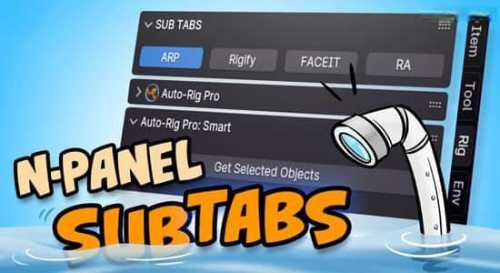 Blender插件-侧边栏插件管理工具 N Panel Sub Tabs V2.0.5 Blender插件-侧边栏插件管理工具 N Panel Sub Tabs V2.0.5