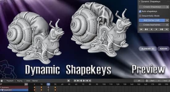Blender插件-快速创建形态键动画 Dynamic Shapekeys V1.1.5+使用教程 Blender插件-快速创建形态键动画 Dynamic Shapekeys V1.1.5+使用教程
