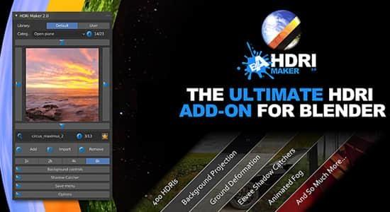 Blender插件-模拟制作HDRI环境场景效果 HDRi Maker V3.0.120+预设库 Blender插件-模拟制作HDRI环境场景效果 HDRi Maker V3.0.120+预设库
