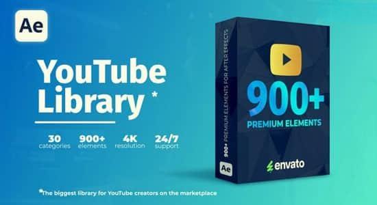 AE模板-900个社交媒体图形动画文字标题LUT调色视频无缝转场预设