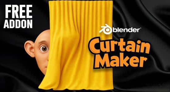 Blender插件-快速制作窗帘带真实物理效果 Curtain Maker Pro v1.1.6