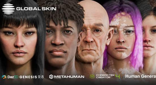 Blender插件-真实人物皮肤着色器材质贴图预设 Globalskin - Ultimate Skin Shader Blender插件-真实人物皮肤着色器材质贴图预设 Globalskin - Ultimate Skin Shader