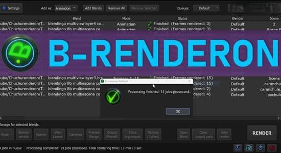 Blender插件-独立渲染管理器 B-Renderon V4.0 Win Blender插件-独立渲染管理器 B-Renderon V4.0 Win