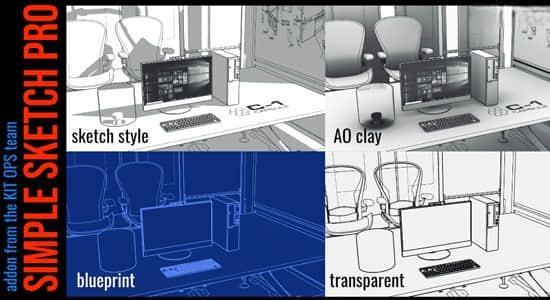 Blender插件-素描边框线条特效 Simple Sketch Pro V1.1.0 Blender插件-素描边框线条特效 Simple Sketch Pro V1.1.0