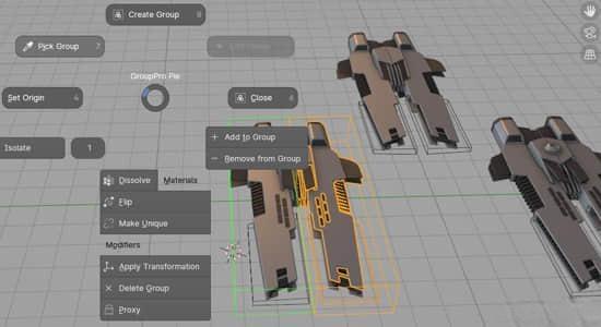 Blender插件-三维模型打组控制工具 Group Pro V3.0.4 Blender插件-三维模型打组控制工具 Group Pro V3.0.4
