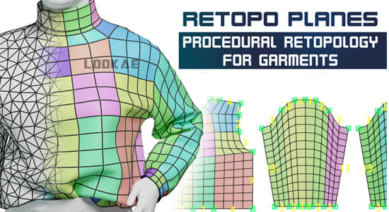 Blender插件-布料衣服模型重拓扑工具 Retopo Planes V1.5 Blender插件-布料衣服模型重拓扑工具 Retopo Planes V1.5