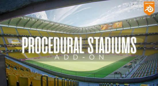 Blender插件-程序化体育馆场地生成器预设 Procedural Stadium v1.0.1 Blender插件-程序化体育馆场地生成器预设 Procedural Stadium v1.0.1