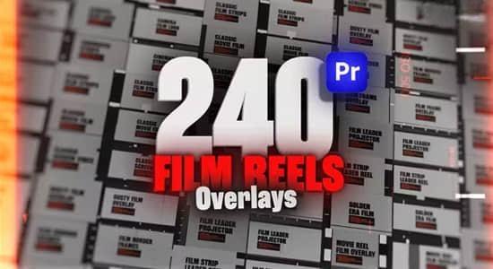 PR模板-240种老电影胶片边框噪点刮痕闪光叠加动画 Animated Film Reel Overlays Pack PR模板-240种老电影胶片边框噪点刮痕闪光叠加动画 Animated Film Reel Overlays Pack