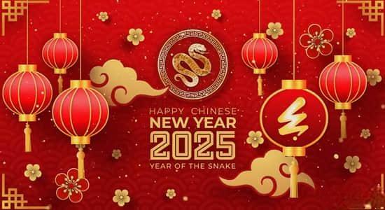 AE模板-十二生肖中国蛇年新年快乐红色喜庆LOGO片头 AE模板-十二生肖中国蛇年新年快乐红色喜庆LOGO片头