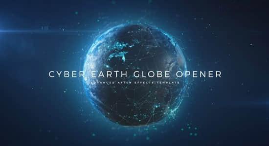 AE模板-科技感点线粒子线条连接地球文字标题开场片头 AE模板-科技感点线粒子线条连接地球文字标题开场片头