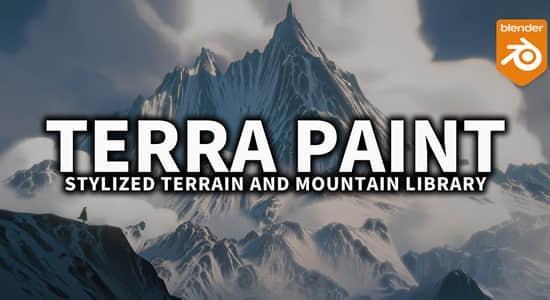 Blender预设-卡通风格雪山草地沙漠岩石地形模型资产 Terra Paint Blender预设-卡通风格雪山草地沙漠岩石地形模型资产 Terra Paint