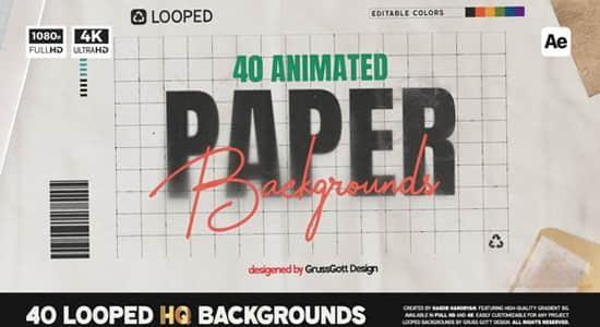 AE模板-40个褶皱纸张背景循环动画 Paper Backgrounds AE模板-40个褶皱纸张背景循环动画 Paper Backgrounds