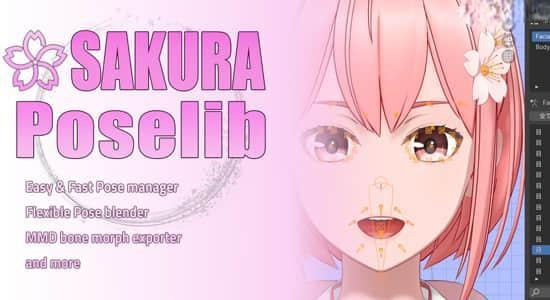 Blender插件-可爱卡通角色姿势库 Sakura Poselib V1.2.8 Blender插件-可爱卡通角色姿势库 Sakura Poselib V1.2.8
