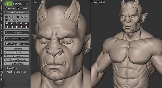 SpeedSculpt V0.2.1 三维模型雕刻建模Blender插件+使用教程 三维模型雕刻建模Blender插件 SpeedSculpt V0.3.0