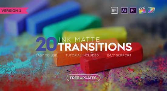 视频素材/FCPX插件-20组彩色水墨遮罩过渡转场动画 INK Transitions 视频素材/FCPX插件-20组彩色水墨遮罩过渡转场动画 INK Transitions