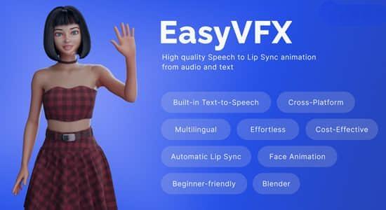 Blender插件-三维模型角色口型动画 EasyVFX Lip Sync plugin V1.0.0 Blender插件-三维模型角色口型动画 EasyVFX Lip Sync plugin V1.0.0