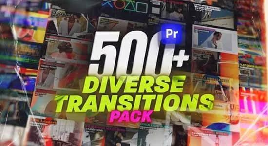 PR模板-500种故障胶片光效纸张拼贴无缝视频转场预设 Diverse Transitions Pack PR模板-500种故障胶片光效纸张拼贴无缝视频转场预设 Diverse Transitions Pack