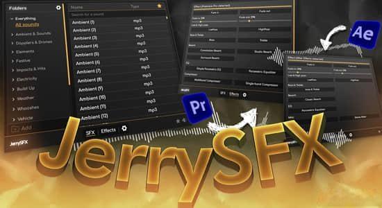 AE/PR脚本--1259个实用音效素材管理使用工具 JerrySFX v1.0.1 AE/PR脚本--1259个实用音效素材管理使用工具 JerrySFX v1.0.1