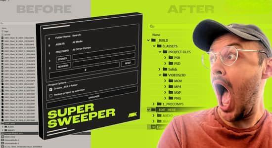AE脚本-工程项目文件组织整理工具 Super Sweeper V1.1.0 AE脚本-工程项目文件组织整理工具 Super Sweeper V1.1.0