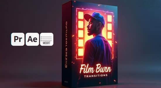 AE/PR模板-复古电影胶片灼烧闪光视频转场动画 Film Burn Transition AE/PR模板-复古电影胶片灼烧闪光视频转场动画 Film Burn Transition