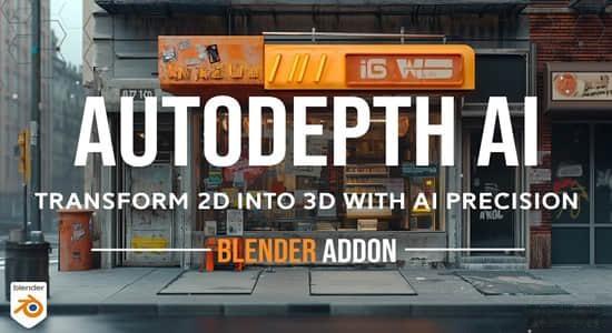 Blender插件-AI人工智能图片生成自动三维模型 AutoDepth AI V1.1.3 Blender插件-AI人工智能图片生成自动三维模型 AutoDepth AI V1.1.3