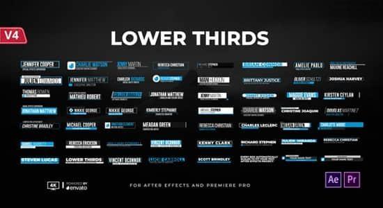 AE/PR模板-150组现代文字标题字幕条动画预设 Lower Thirds