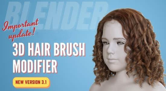 Blender插件-三维毛发笔刷头发制作 3D Hair Brush V4.7.1 Blender插件-三维毛发笔刷头发制作 3D Hair Brush V4.7.1