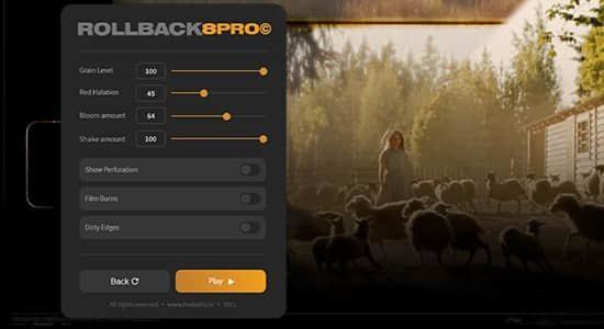 AE脚本-复古怀旧8mm老胶片边框纹理噪点光效叠加效果 ROLLBACK8 Pro V2.0.0 AE脚本-复古怀旧8mm老胶片边框纹理噪点光效叠加效果 ROLLBACK8 Pro V2.0.0
