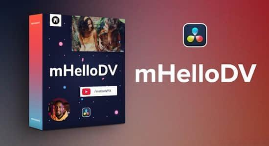 达芬奇插件-简单的文字标题动画预设 mHelloDV 达芬奇插件-简单的文字标题动画预设 mHelloDV