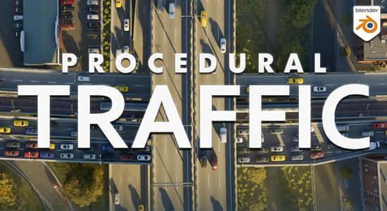 Blender插件-真实汽车交通场景动画模拟预设 Procedural Traffic V2.2.1