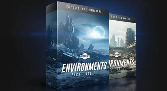 1600张科幻史诗外星恐怖战争废墟环境背景5K高清图片素材 ENVIRONMENTS V1+2