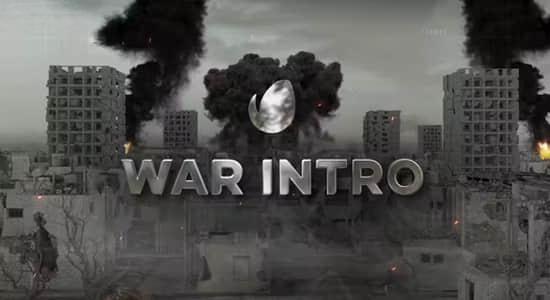AE模板-三维废墟军事战争轰炸展示介绍 War Intro