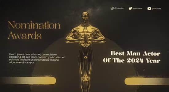 AE模板-风格化水墨效果颁奖典礼展示开场片头 Award Nomination